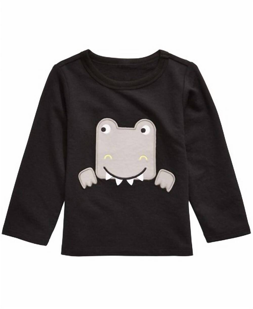 NEW FIRST IMPRESSIONS infant boys dino print t-shirt in deep black